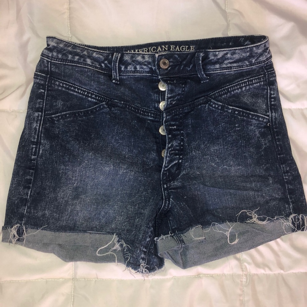 acid wash high waisted jean shorts